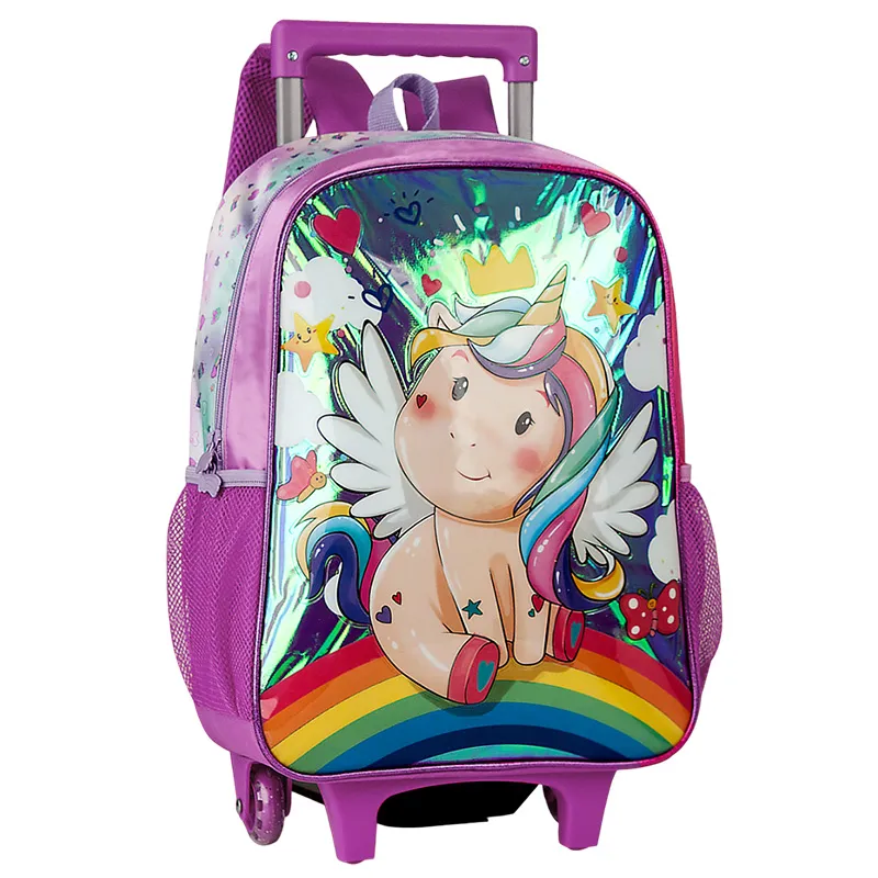 Kit Mochila Carrinho + Estojo + Lancheira Clio Style Unicornio - Imagem 2