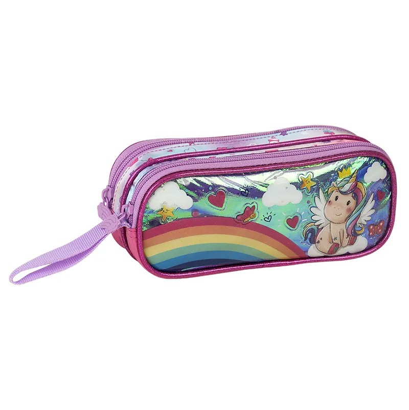 Kit Mochila Carrinho + Estojo + Lancheira Clio Style Unicornio - Imagem 4